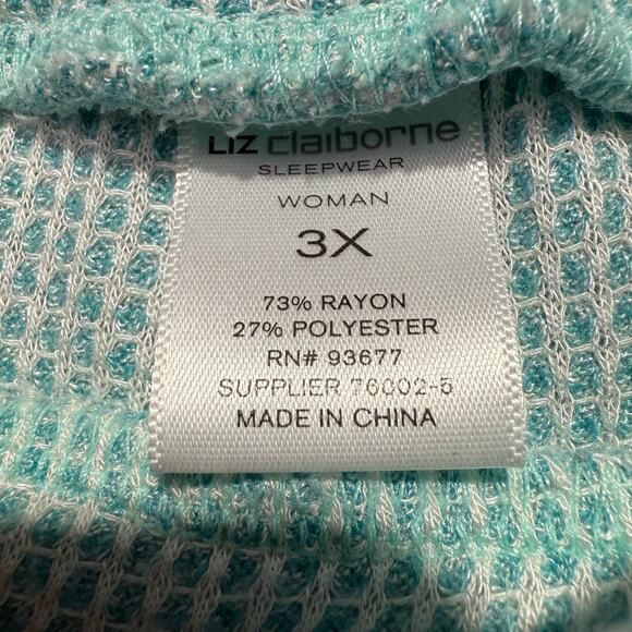 Liz Claiborne Light Blue Waffle Knit Lounge Set Women’s Plus Size 3X Sleepwear - Picture 10 of 11